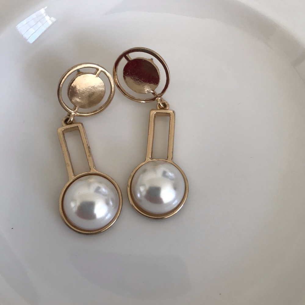 Mango faux pearl earrings